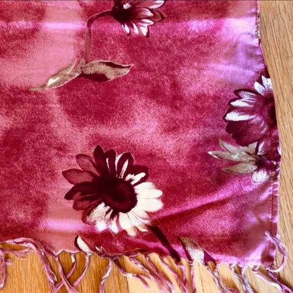 Womens Sarong Pareo Swimwear Cover Up Koko Knot Red Floral One Size Tropical NEW - Picture 1 of 7